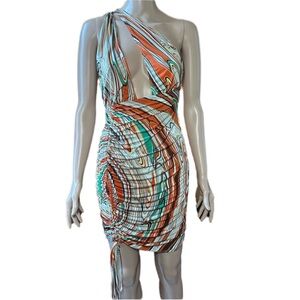 Stylish Multicolor One-Shoulder Dress